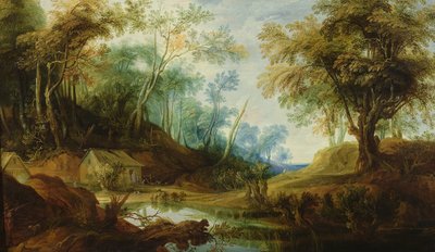 Wooded Landscape with a Pond by Peeter Snayers